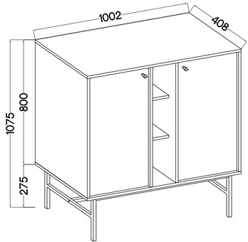 meble TOKYO 822 komoda do salonu sypialni na nóżkach czarny grafit N3