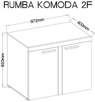 RUMBA komoda 2F dąb lefkas