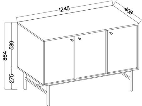 meble TOKYO 813 komoda z drzwiami do salonu na nóżkach beż piaskowy N3