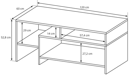 Meble LAVA ława stolik kawowy do salonu 120x60 dąb grandson biały