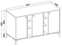 meble TOKYO 823 szeroka komoda do salonu na nóżkach beż piaskowy N1