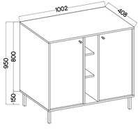 meble TOKYO 822 komoda do salonu sypialni na nóżkach beż piaskowy N2