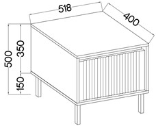 meble OSAKA 801 nakastlik stolik szafka nocna z szufladą ryfle dąb evoke