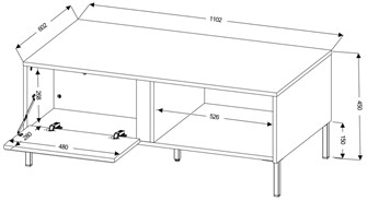 meble MIA 08 ława stolik kawowy na nóżkach do salonu 110x60 biały