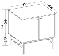 meble TOKYO 812 komoda z drzwiami do salonu na nóżkach czarny grafit N3