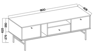 meble TOKYO 313 stolik szafka RTV na nóżkach do salonu eukaliptus N3